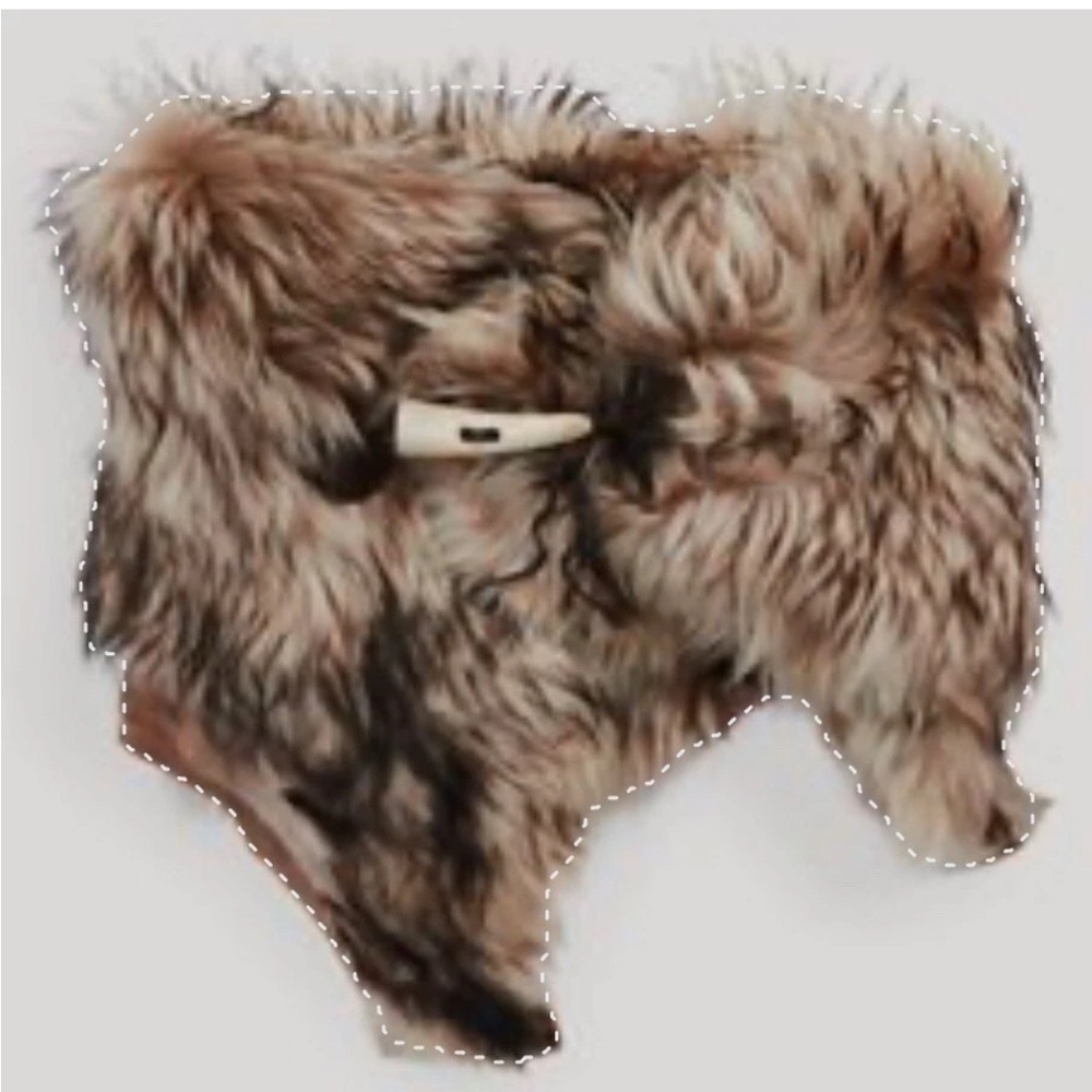 Ralph Lauren NWT Purple Label Shearling Toggle Fur Scarf